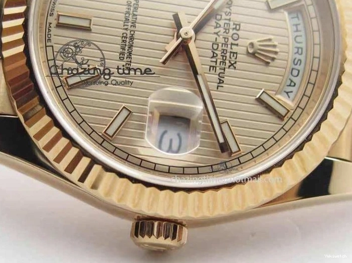 RG Edition On Best A3255 RG President Noob 228239 40mm 1:1 RG Bracelet Day-Date Dial 0409